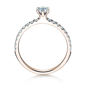 Bague de fiançailles Classic Pavé en 9K or rose avec diamants 0,50ct G/SI