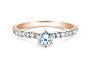 Bague de fiançailles Classic Pavé dans 14K or rose avec diamants 0,60ct G/SI