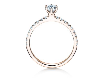 Bague de fiançailles Classic Pavé dans 14K or rose avec diamants 0,60ct G/SI