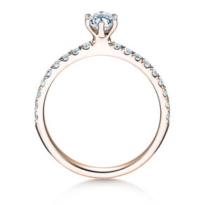Bague de fiançailles Classic Pavé dans 14K or rose avec diamants 0,60ct G/SI
