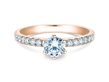 Bague de fiançailles Classic Pavé en 14K or rose avec diamants 0,86ct G/SI