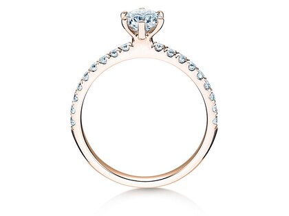 Bague de fiançailles Classic Pavé en 14K or rose avec diamants 0,86ct G/SI