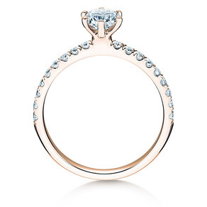 Bague de fiançailles Classic Pavé en 14K or rose avec diamants 0,86ct G/SI