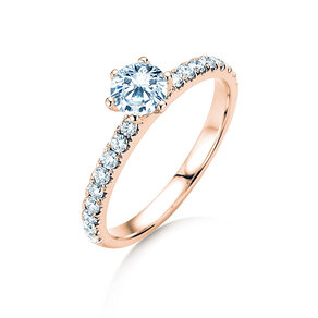 Bague de fiançailles Classic Pavé en 14K or rose avec diamants 0,86ct G/SI