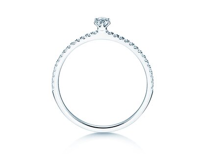 Bague de fiançailles Classic Pavé dans 18K or blanc avec diamants 0,30ct G/SI