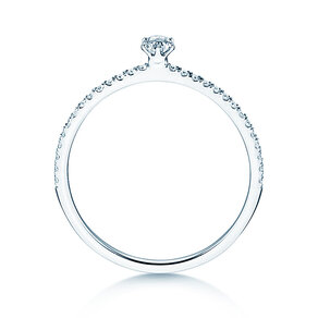 Bague de fiançailles Classic Pavé dans 18K or blanc avec diamants 0,30ct G/SI