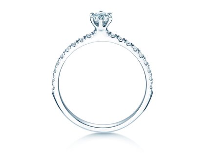 Bague de fiançailles Classic Pavé dans 18K or blanc avec diamants 0,40ct G/SI