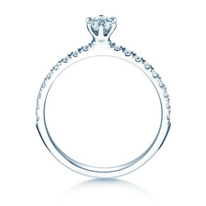 Bague de fiançailles Classic Pavé dans 18K or blanc avec diamants 0,40ct G/SI