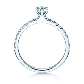 Bague de fiançailles Classic Pavé dans 14K or blanc avec diamants 0,50ct G/SI