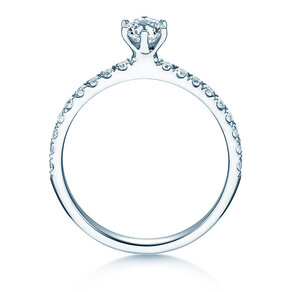 Bague de fiançailles Classic Pavé dans 18K or blanc avec diamants 0,60ct G/SI