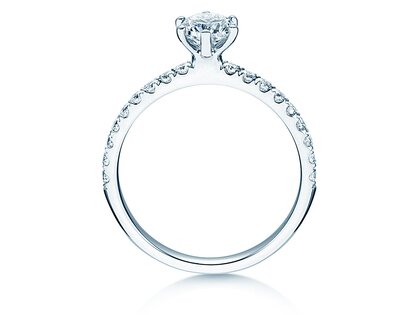 Bague de fiançailles Classic Pavé en 18K or blanc avec diamants 0,86ct G/SI