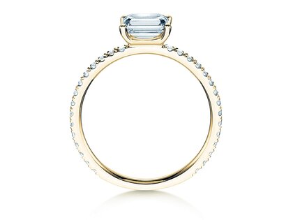 Bague de fiançailles Emerald-Cut dans or jaune