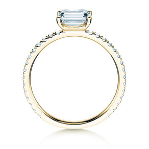 Bague de fiançailles Emerald-Cut dans or jaune