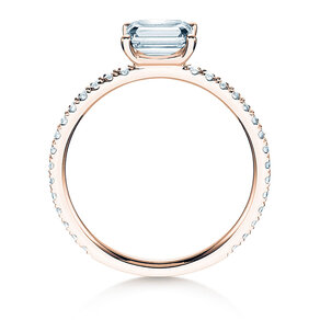 Bague de fiançailles Emerald-Cut dans or rose