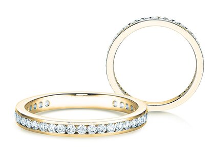 Bague de fiançailles Endless Love en 9K or jaune avec diamants 0,50ct G/SI