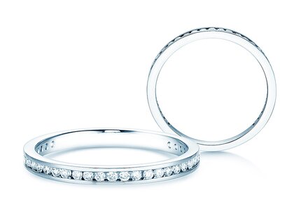 Bague de fiançailles Endless Love en 9K or blanc avec diamants 0,33ct G/SI