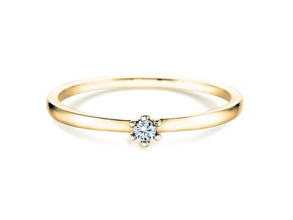 Bague de fiançailles Classic Petite dans 14K or jaune avec diamant 0,07ct G/SI