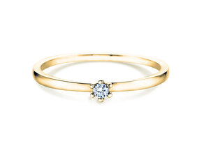 Bague de fiançailles Classic Petite dans 14K or jaune avec diamant 0,07ct G/SI