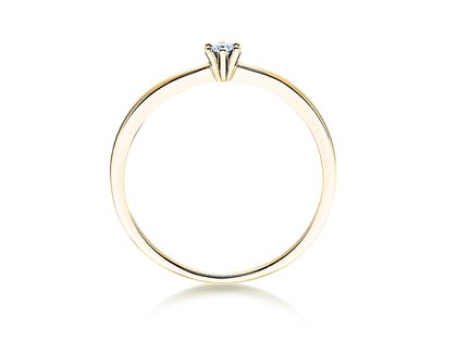 Bague de fiançailles Classic Petite dans 14K or jaune avec diamant 0,07ct G/SI