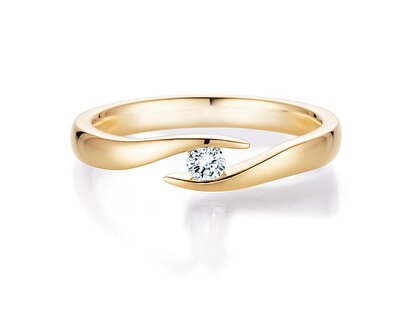 Bague de fiançailles Twist en 14K or jaune avec diamant 0,20ct H/SI