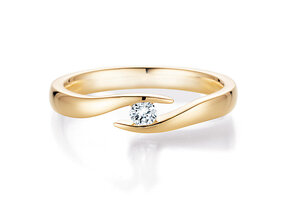 Bague de fiançailles Twist en 14K or jaune avec diamant 0,20ct H/SI