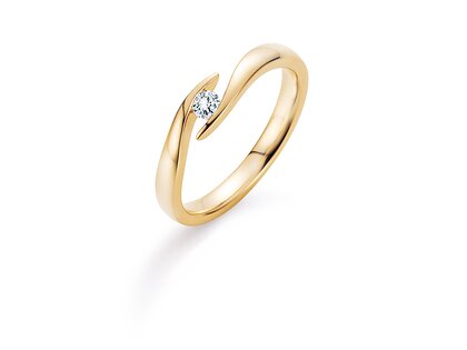 Bague de fiançailles Twist en 14K or jaune avec diamant 0,20ct H/SI