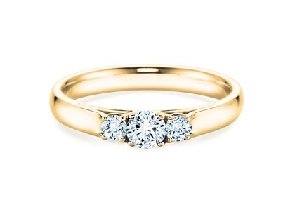 Bague de fiançailles 3 Stones dans 14K or jaune avec diamants 0,40ct G/SI