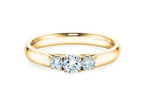 Bague de fiançailles 3 Stones dans 14K or jaune avec diamants 0,40ct G/SI