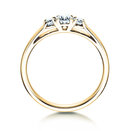 Bague de fiançailles 3 Stones dans or jaune