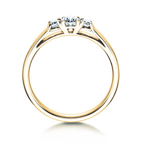 Bague de fiançailles 3 Stones dans 14K or jaune avec diamants 0,75ct G/SI