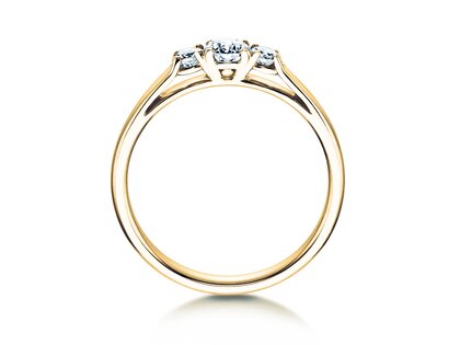 Bague de fiançailles 3 Stones dans 14K or jaune avec diamants 0,40ct G/SI
