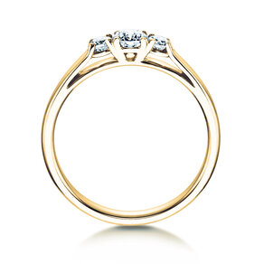Bague de fiançailles 3 Stones dans 14K or jaune avec diamants 0,40ct G/SI