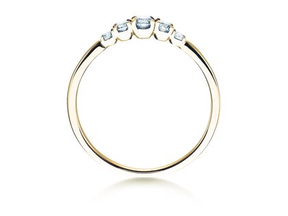 Bague de fiançailles 5 Diamonds dans 14K or jaune avec diamants 0,15ct G/SI