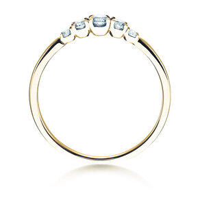 Bague de fiançailles 5 Diamonds dans 14K or jaune avec diamants 0,15ct G/SI