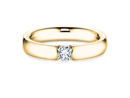 Bague de fiançailles Destiny en 9K or jaune avec diamant 0,05ct H/SI
