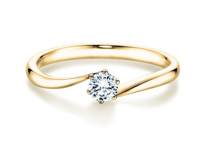 Bague de fiançailles Devotion dans 18K or jaune avec diamant 0,10ct H/SI