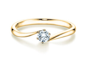Bague de fiançailles Devotion dans 18K or jaune avec diamant 0,10ct H/SI