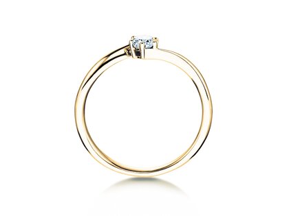 Bague de fiançailles Devotion dans 18K or jaune avec diamant 0,10ct H/SI