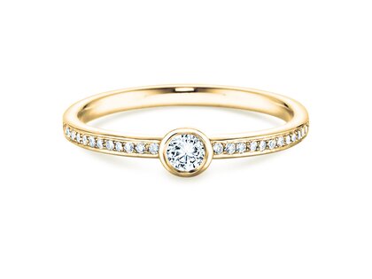Bague de fiançailles Eternal Pavé dans 14K or jaune avec diamants 0,70ct G/SI