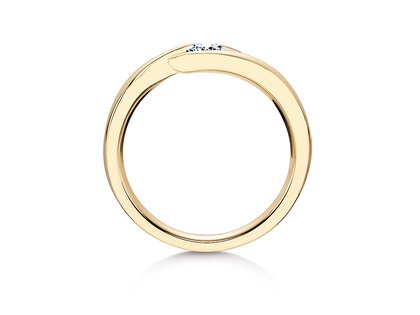 Bague de fiançailles Twist en 9K or jaune avec diamant 0,30ct H/SI