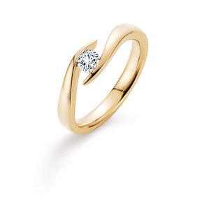Bague de fiançailles Twist en 9K or jaune avec diamant 0,30ct H/SI