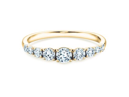 Bague de fiançailles 9 Diamonds dans 14K or jaune avec diamants 0,43ct G/SI