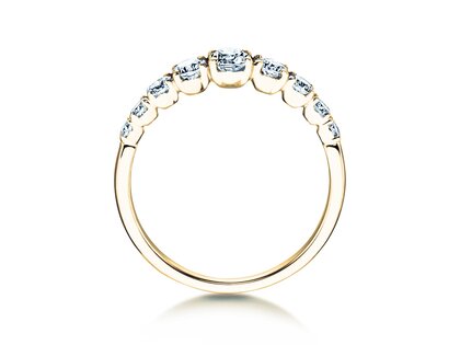 Bague de fiançailles 9 Diamonds dans 14K or jaune avec diamants 0,43ct G/SI