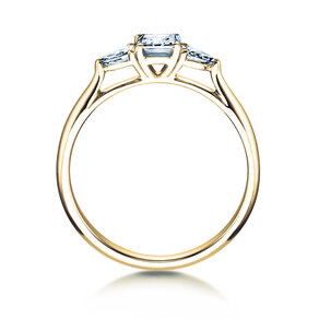 Bague de fiançailles Vivid Asscher en 14K or jaune avec diamants 0,53ct G/SI