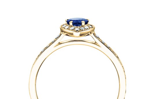 Bague de fiançailles Heart Saphir dans or jaune