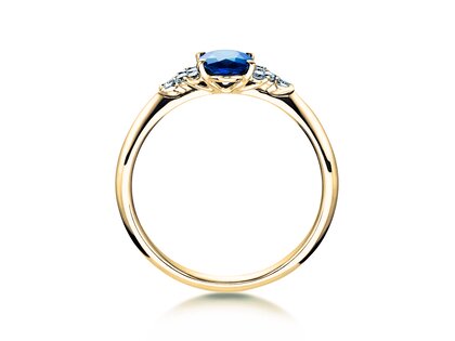 Bague de fiançailles Vivid en 14K or jaune avec saphir 1,00ct et diamants 0,12ct