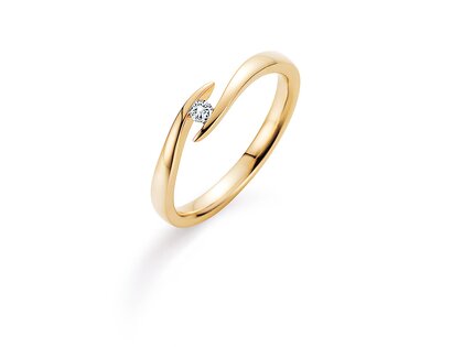 Bague de fiançailles Twist dans 14K or jaune avec diamant 0,05ct H/SI