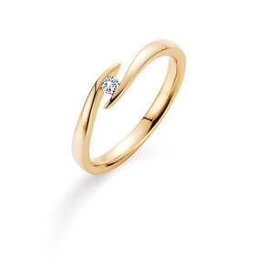 Bague de fiançailles Twist dans 14K or jaune avec diamant 0,05ct H/SI