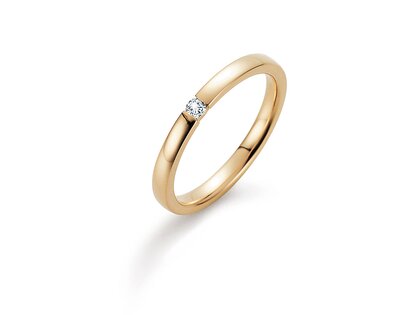 Bague de fiançailles Infinity dans 14K or jaune avec diamant 0,07ct H/SI