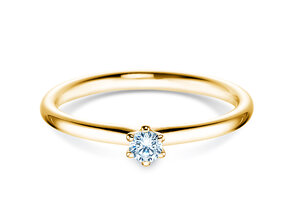 Bague de fiançailles Classic 6 dans 18K or jaune avec diamant 0,10ct H/SI